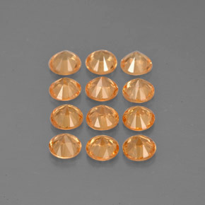 Spessartite Garnet Gemstone in 2.8 mm Size for Sale, Spessartite Garnet Stone in Orange Color