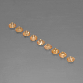 Spessartite Garnet Gemstone in 2.8 mm Size for Sale, Spessartite Garnet Stone in Orange Color