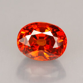 2.14 ct Red Spessartite Garnet Gemstone, Spessartite Garnet Gem in Oval Facet Shape for Sale.