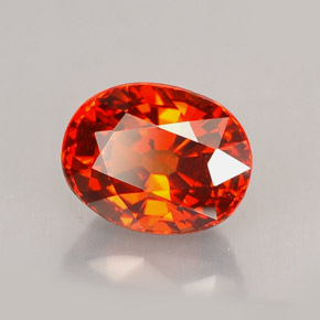 2.14 ct Red Spessartite Garnet Stone, Natural Spessartite Garnet in Oval Facet Shape for Sale