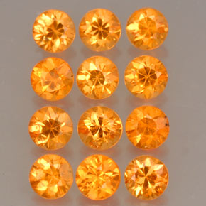 1.23 ct Orange Spessartite Garnet Gemstone, Spessartite Garnet Gem in Diamond-Cut Shape for Sale.