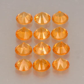Spessartite Garnet Gemstone in 2.7 mm Size for Sale, Spessartite Garnet Stone in Orange Color