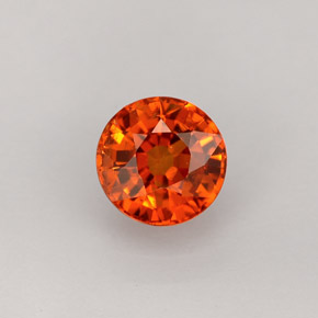 1.13 ct Orange Spessartite Garnet Gemstone, Spessartite Garnet Gem in Round Facet Shape for Sale.