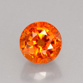 1.07 ct Orange Spessartite Garnet Gemstone, Spessartite Garnet Gem in Round Facet Shape for Sale.