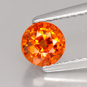 1.07 ct Orange Spessartite Garnet Stone, Natural Spessartite Garnet in Round Facet Shape for Sale