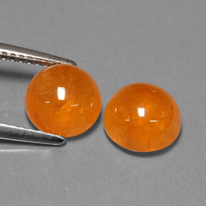 6.04 ct Orange Spessartite Garnet Stone, Natural Spessartite Garnet in Round Cabochon Shape for Sale
