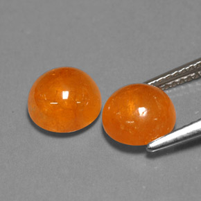 Spessartite Garnet Gemstone in 7.6 mm Size for Sale, Spessartite Garnet Stone in Orange Color