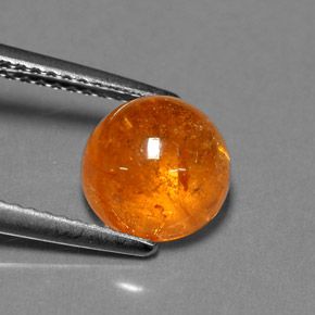 3.93 ct Orange Spessartite Garnet Stone, Natural Spessartite Garnet in Round Cabochon Shape for Sale
