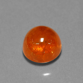 3.94 ct Orange Spessartite Garnet Gemstone, Spessartite Garnet Gem in Round Cabochon Shape for Sale.