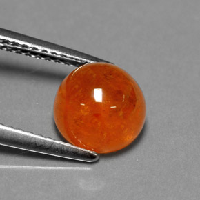 3.94 ct Orange Spessartite Garnet Stone, Natural Spessartite Garnet in Round Cabochon Shape for Sale