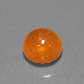 3.68 ct Orange Spessartite Garnet Gemstone, Spessartite Garnet Gem in Round Cabochon Shape for Sale.