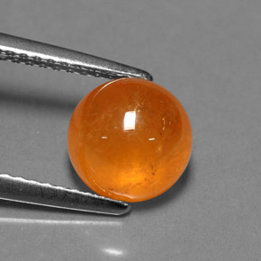 3.68 ct Orange Spessartite Garnet Stone, Natural Spessartite Garnet in Round Cabochon Shape for Sale