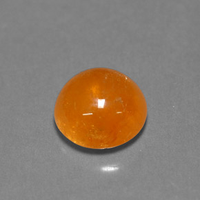 3.02 ct Orange Spessartite Garnet Gemstone, Spessartite Garnet Gem in Round Cabochon Shape for Sale.
