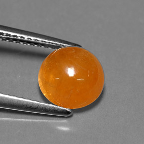 3.02 ct Orange Spessartite Garnet Stone, Natural Spessartite Garnet in Round Cabochon Shape for Sale
