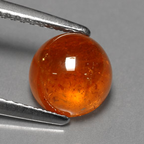 3.42 ct Orange Spessartite Garnet Stone, Natural Spessartite Garnet in Round Cabochon Shape for Sale