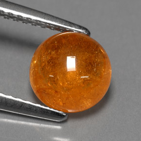2.50 ct Orange Spessartite Garnet Stone, Natural Spessartite Garnet in Round Cabochon Shape for Sale