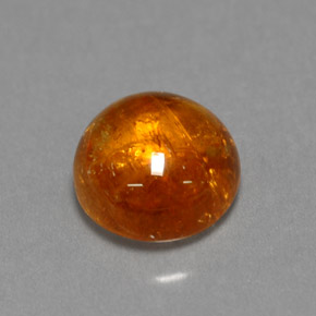 2.10 ct Orange Spessartite Garnet Gemstone, Spessartite Garnet Gem in Round Cabochon Shape for Sale.