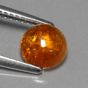 2.10 ct Orange Spessartite Garnet Stone, Natural Spessartite Garnet in Round Cabochon Shape for Sale