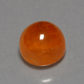 2.87 ct Orange Spessartite Garnet Gemstone, Spessartite Garnet Gem in Round Cabochon Shape for Sale.