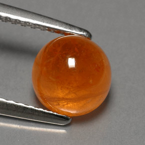 2.87 ct Orange Spessartite Garnet Stone, Natural Spessartite Garnet in Round Cabochon Shape for Sale