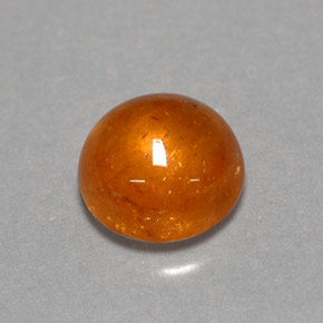 1.73 ct Orange Spessartite Garnet Gemstone, Spessartite Garnet Gem in Round Cabochon Shape for Sale.