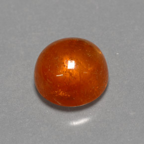 2.17 ct Orange Spessartite Garnet Gemstone, Spessartite Garnet Gem in Round Cabochon Shape for Sale.