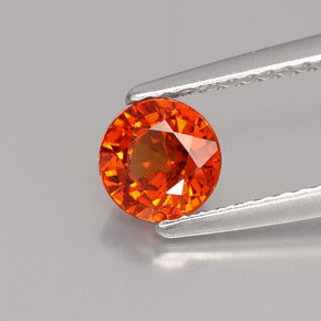 1.22 ct Orange Spessartite Garnet Stone, Natural Spessartite Garnet in Round Facet Shape for Sale