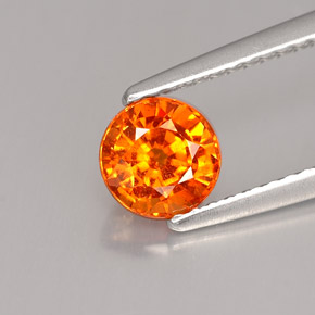 1.09 ct Orange Spessartite Garnet Stone, Natural Spessartite Garnet in Round Facet Shape for Sale