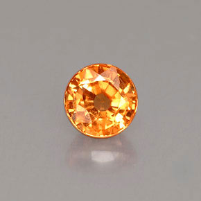 1.01 ct Orange Spessartite Garnet Gemstone, Spessartite Garnet Gem in Round Facet Shape for Sale.