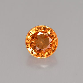 1.19 ct Orange Spessartite Garnet Gemstone, Spessartite Garnet Gem in Round Facet Shape for Sale.