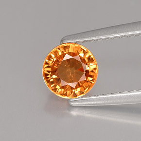 1.19 ct Orange Spessartite Garnet Stone, Natural Spessartite Garnet in Round Facet Shape for Sale