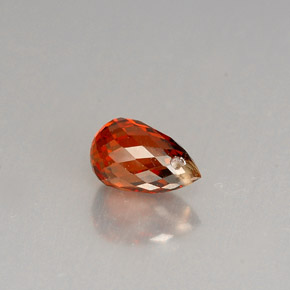 1.28 ct Orange Spessartite Garnet Gemstone, Spessartite Garnet Gem in Briolette with Hole Shape for Sale.
