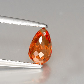1.70 ct Orange Spessartite Garnet Stone, Natural Spessartite Garnet in Briolette with Hole Shape for Sale