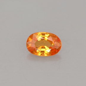 0.60 ct Orange Spessartite Garnet Gemstone, Spessartite Garnet Gem in Oval Facet Shape for Sale.