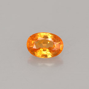 0.73 ct Orange Spessartite Garnet Gemstone, Spessartite Garnet Gem in Oval Facet Shape for Sale.