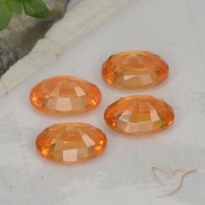 Spessartite Garnet Gemstones in 6 x 4 mm (calibrated) Size for Sale, Spessartite Garnet Stones in Amber Orange Color