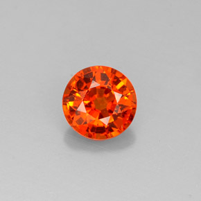 0.83 ct Orange Spessartite Garnet Gemstone, Spessartite Garnet Gem in Round Facet Shape for Sale.