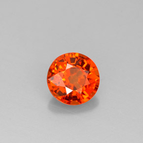 0.83 ct Orange Spessartite Garnet Stone, Natural Spessartite Garnet in Round Facet Shape for Sale
