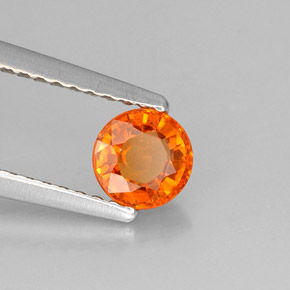 0.71 ct Orange Spessartite Garnet Stone, Natural Spessartite Garnet in Round Facet Shape for Sale