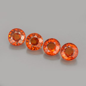 2.90 ct Orange Spessartite Garnet Gemstone, Spessartite Garnet Gem in Round Facet Shape for Sale.