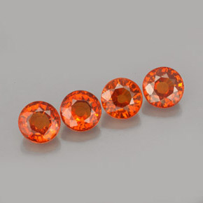 2.90 ct Orange Spessartite Garnet Stone, Natural Spessartite Garnet in Round Facet Shape for Sale