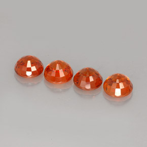 Spessartite Garnet Gemstone in 5 mm (calibrated) Size for Sale, Spessartite Garnet Stone in Mandarin Orange Color
