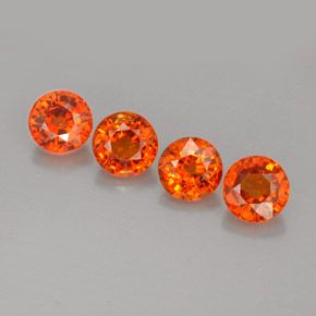 3.00 ct Orange Spessartite Garnet Gemstone, Spessartite Garnet Gem in Round Facet Shape for Sale.