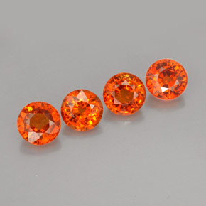 3.00 ct Orange Spessartite Garnet Stone, Natural Spessartite Garnet in Round Facet Shape for Sale