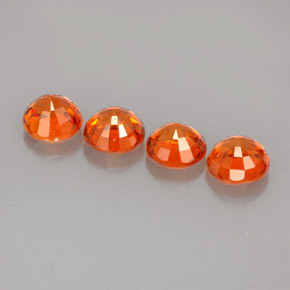 Spessartite Garnet Gemstone in 5 mm (calibrated) Size for Sale, Spessartite Garnet Stone in Mandarin Orange Color