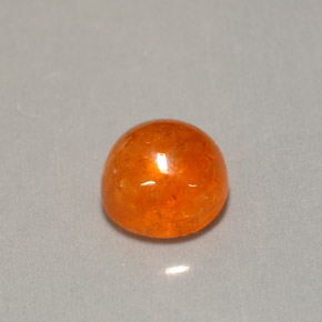 2.37 ct Orange Spessartite Garnet Gemstone, Spessartite Garnet Gem in Round Cabochon Shape for Sale.