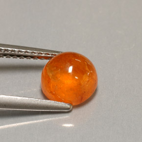 2.37 ct Orange Spessartite Garnet Stone, Natural Spessartite Garnet in Round Cabochon Shape for Sale