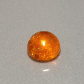 2.32 ct Orange Spessartite Garnet Gemstone, Spessartite Garnet Gem in Round Cabochon Shape for Sale.