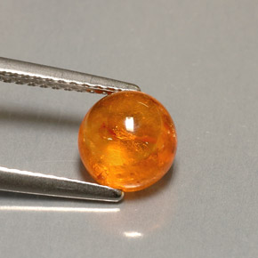 2.32 ct Orange Spessartite Garnet Stone, Natural Spessartite Garnet in Round Cabochon Shape for Sale