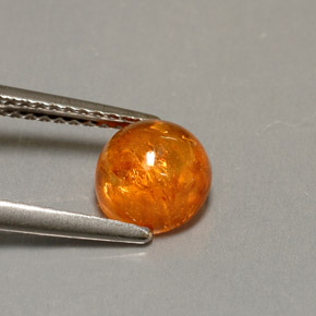 2.04 ct Orange Spessartite Garnet Stone, Natural Spessartite Garnet in Round Cabochon Shape for Sale